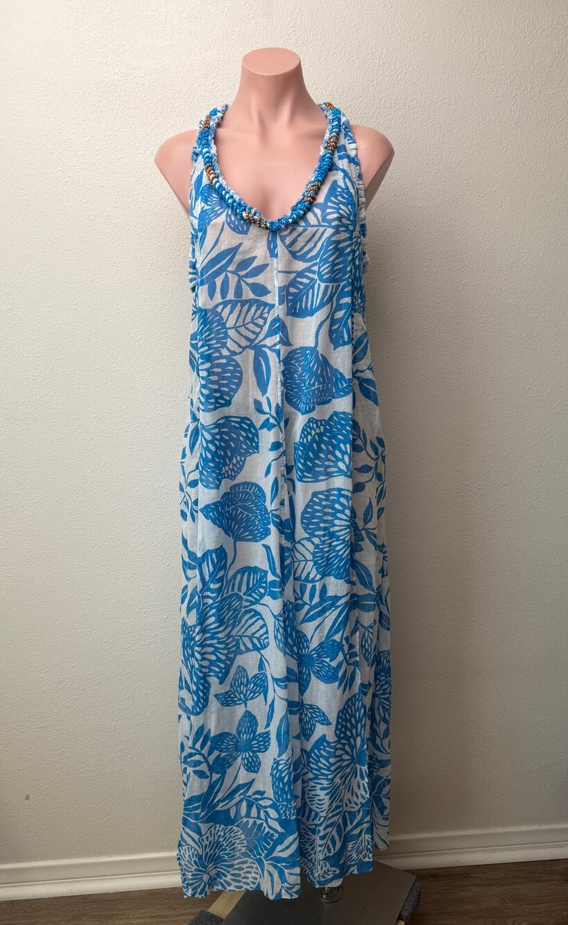 NWT Poupette St Barth Blue Womens S Maxi Dress